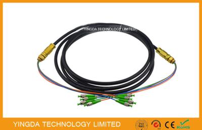 China FC / APC 4 Core Optical Fiber Pigtails Patch Cord Cable Waterproof Black , Length Customized for sale
