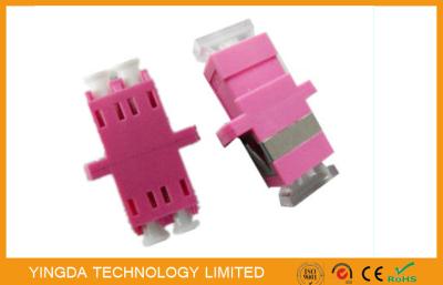 China LC Duplex OM4 , LC Fiber Optic Cable Adapter Plastic Purple Quad Fibers for sale