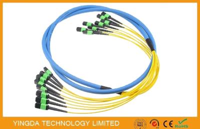 China Yellow 3D Tested 96 Fiber MTP MPO Cable , Fiber Optic Cable Assemblies for sale