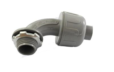 China Angle Type Plastic Conduit Fittings Liquid Tight Conduit Connectors 3/8“-4”” Size for sale