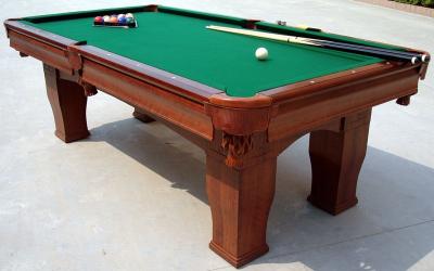 China Deluxe Full Size Heavy Duty Pool Table 8FT With Leather Pocket / Blend Wool for sale