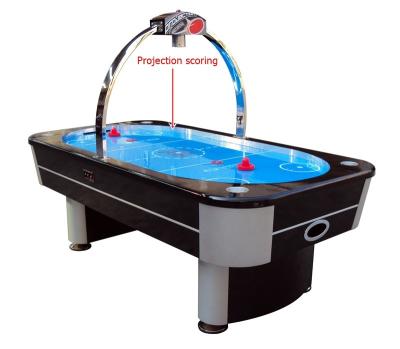 China 8FT Air Hockey Game Table Electronic Projection Scoring With Oval Blue Surface for sale