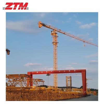 China ZTT146 Grúa de torre plana de 8 t Capacidad de 60 m longitud de jaluza de 1,5 t carga de punta Equipo de elevación de grúa oscilante en venta