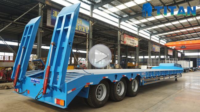 TITAN 3 axle 60/80 tonne drop step deck lowbed trcuk semi trailer