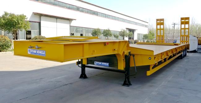 80/100/120 ton truck transport machines excavator lowbed trailer