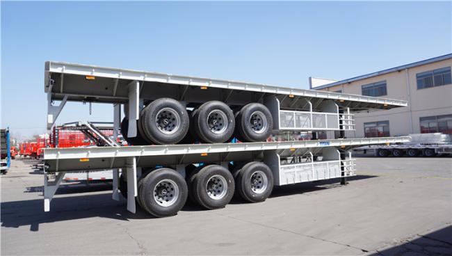 Tri axle 45 ft flat body decks platform logistics trailers for sale