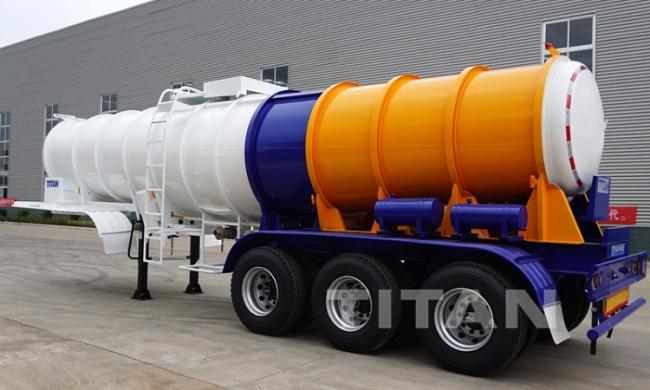 3 Axle 19cbm Sulphuric Acid Fuel Tanker Trailer for Sale in Ghana