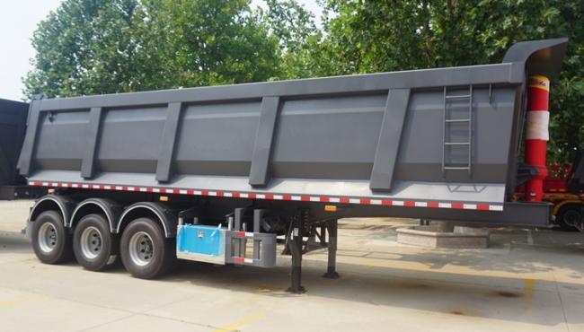 Heavy Duty 3 Axle 33cbm Hydraulic End Dump Truck Trailer for Nigeria