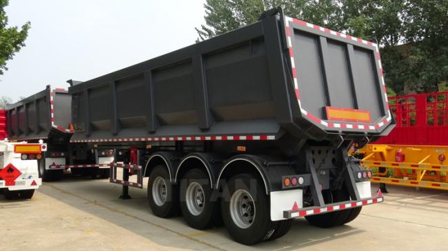 Heavy Duty 3 Axle 33cbm Hydraulic End Dump Truck Trailer for Nigeria