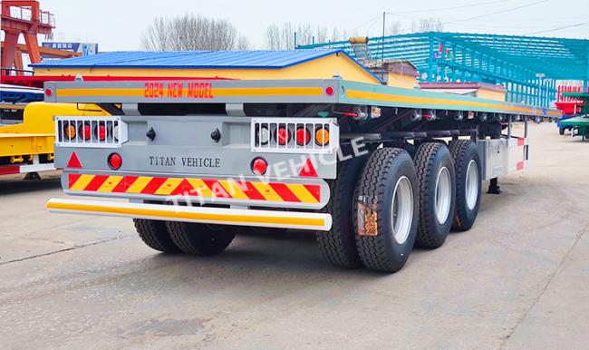 TITAN 40 Ft 3 Axle Container Flatbed Trailer Truck Semi Trailer for Sale