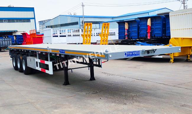 TITAN 40 Ft 3 Axle Container Flatbed Trailer Truck Semi Trailer for Sale