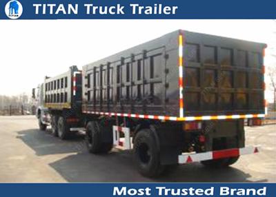 China Sand , stone transportation heavy duty cargo box trailer draw bar with 2 axles for sale