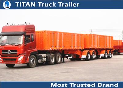 China International standards Tri axle Drawbar Trailer for sand and stone transportation for sale