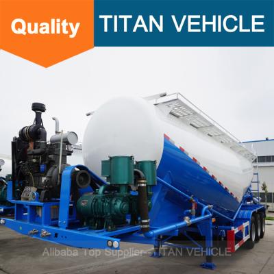 China Lime Powder Trailer Tanker ， Bulk Fly Ash Trailer ，  Land plaster tank trailer | Titan Vehicle for sale