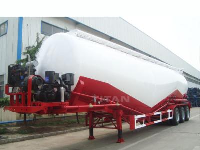 Китай TITAN Vehicle 3 axle big capacity bulk lime powder tanker semi trailer with fixed compressor best price продается