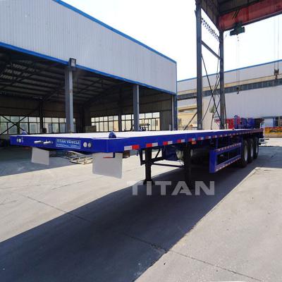 中国 40ft 60ton flatbed semi trailer container truck trailer container lorry trailer for sale 販売のため