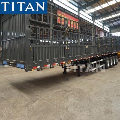 China Side Loading Animals Transport Cage Drop Deck Semi Trailer Price for sale