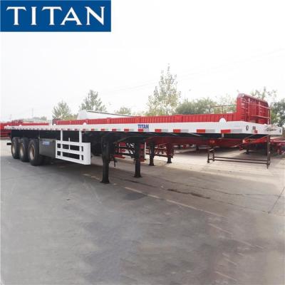 China 3 Axle 40ft Container Commercial Flatbed Semi Trailer for sale