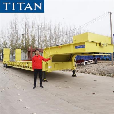 中国 100/150 Tons Machine Carriers Low Bed Trailer 販売のため