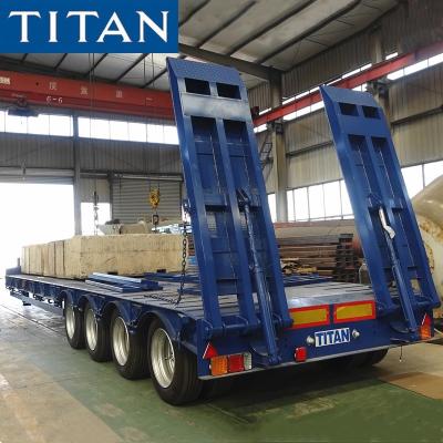 China Used 4 Axle Low Loaders Low Flatbed Heavy Haul Trailer for Sale for sale