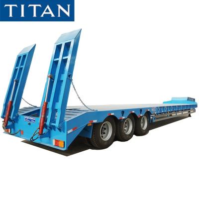 China 3 Axle 80 Tons Capacity Excavator Low Bed Trailer for Crawler Crane for sale