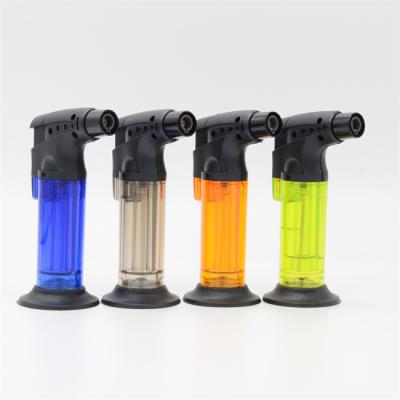 China Jet Flame Gas Kitchen Butane Lighter Candle Campfire Refillable Windproof Lighter for sale