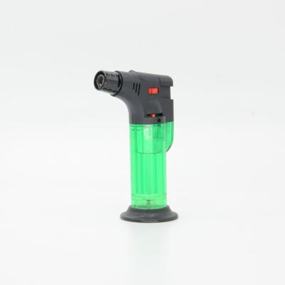 China Multi Use Kitchen Torch Lighter Butane See Through Tank Blow Torch Lighter For Cooking for sale