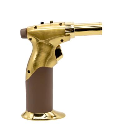 China Zinc Alloy Pistol Shape Butane Blow Torch Lighter Cooking Searing for sale