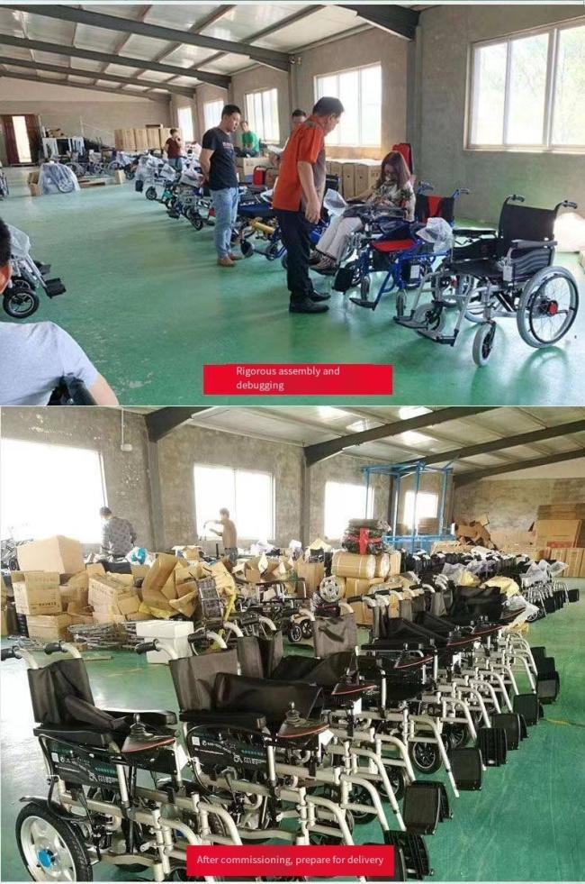 Brand New with Stable Shock Absorber Quadriplegic Wheelchair with Collapsible Medical Equipment