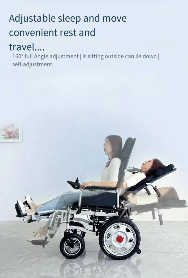 Brand New with Stable Shock Absorber Quadriplegic Wheelchair with Collapsible Medical Equipment