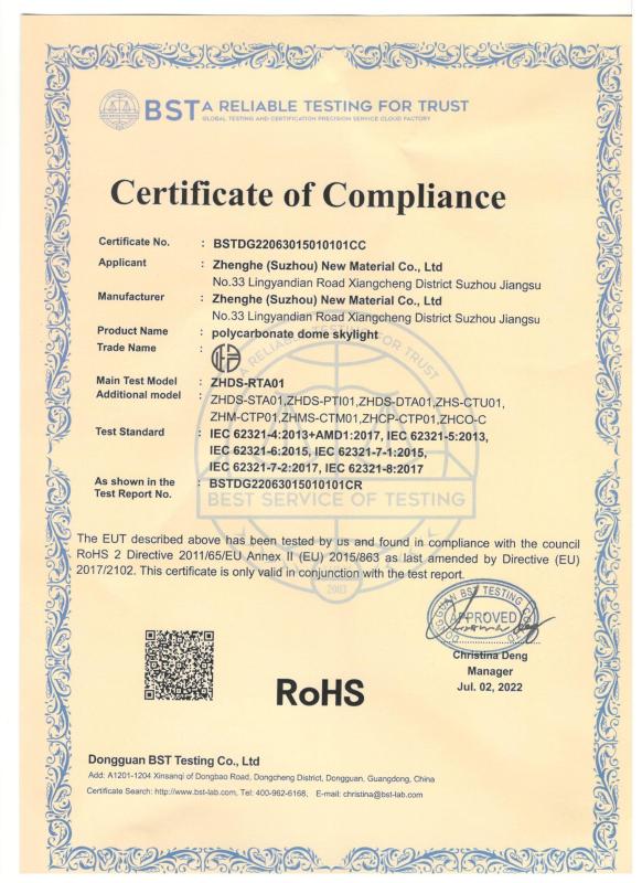 Rohs - Suzhou Zhengfei Board Co., Ltd.