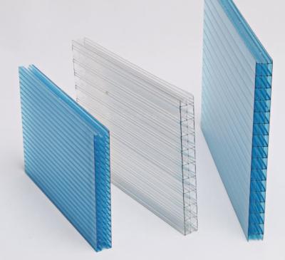 China 5800mm Polycarbonate Hollow Sheet Double Wall UV Coating Greenhouse PC Roofing for sale