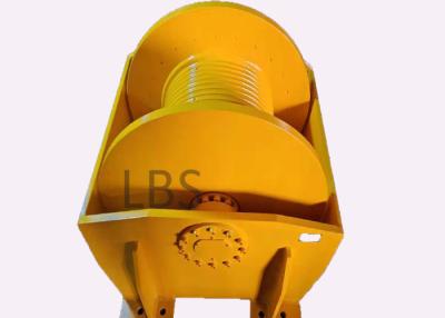 China 140KN Hydraulic Crane Winch With Height Flanges / Yellow Hydraulic Crane for sale