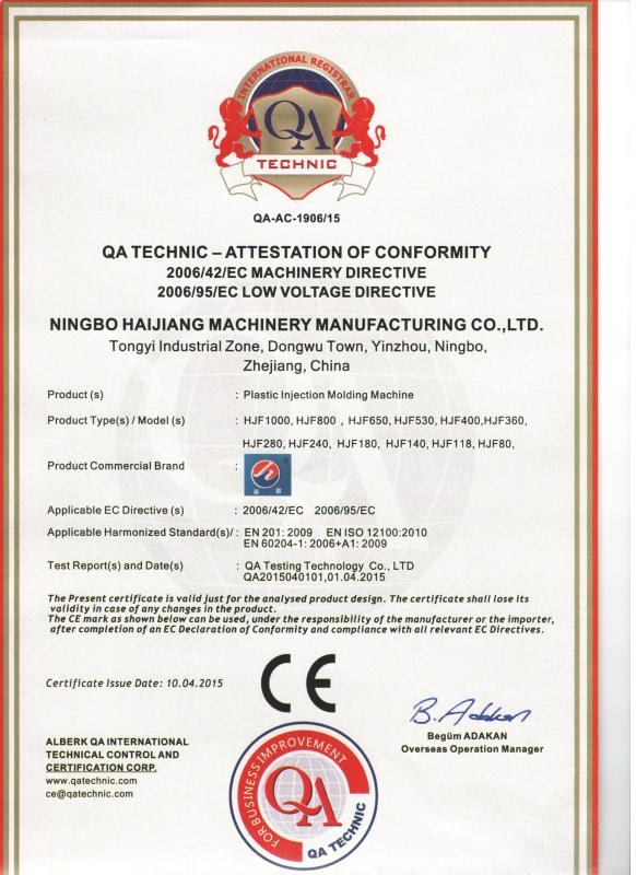 CE - Ningbo haijiang machinery manufacturing co.,Ltd