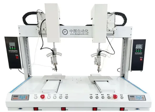Automatic soldering robot front view