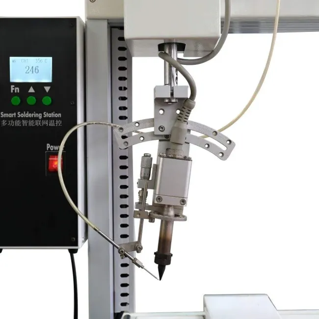 Automatic soldering robot side view