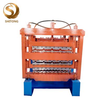 China Aluminum three layer roof steel roll forming machine for sale