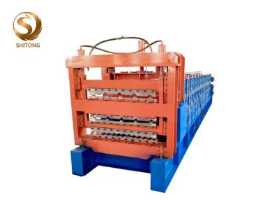 China Three layer roofing panel corrugated sheet and galzed tile press roll forming machine for sale