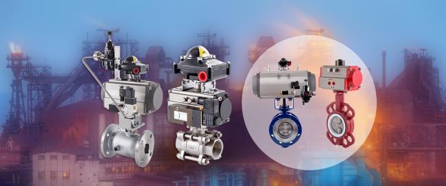 Close-up view of Pneumatic Actuator components