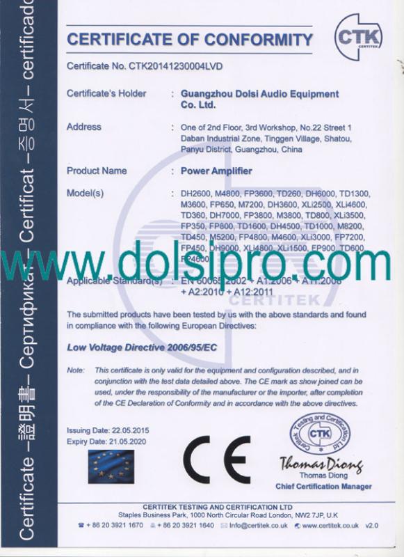CE - Dolsi Audio Equipment Co., Ltd