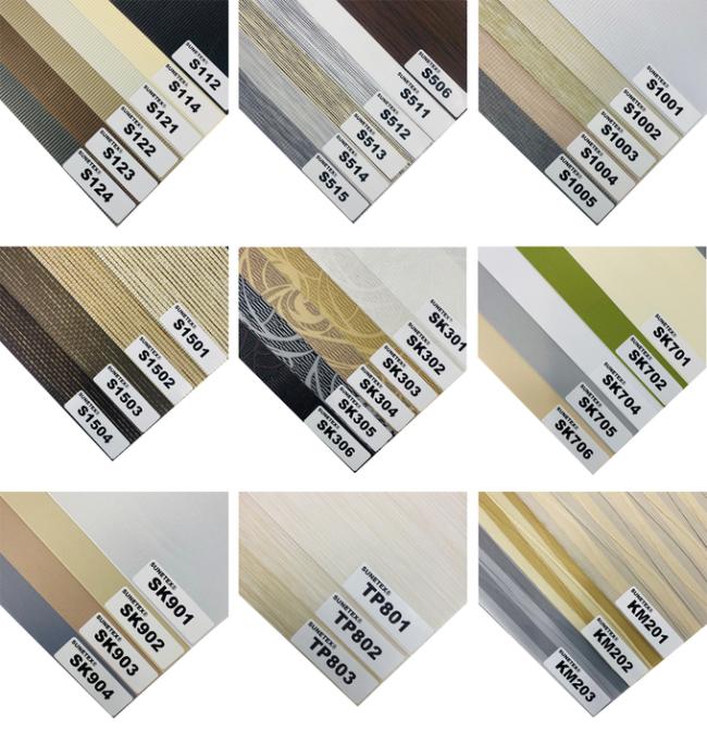 50mm 75mm Double Layer Blackout Zebra Blinds Fabric No Light Leakage 2