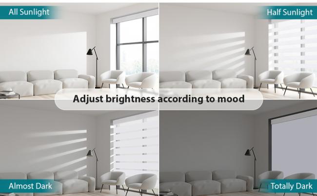 50mm 75mm Double Layer Blackout Zebra Blinds Fabric No Light Leakage 3
