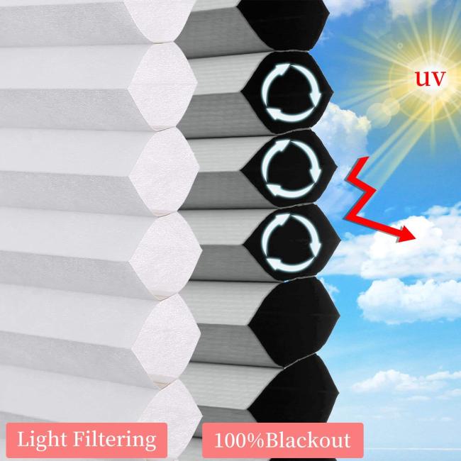 Honeycomb blind showing light filtering capability