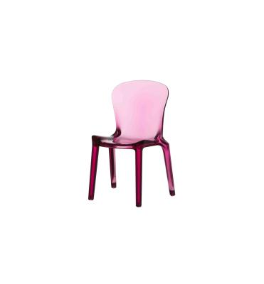 China PC Resina Rosa silla de acrílico Moderno ODM Multicolor silla de comedor en venta