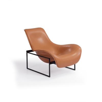 China Sala de estar Leather Accent Lounge Chair ODM Com Encosto Ajustável à venda