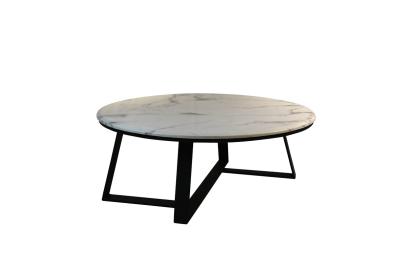 China Metal Frame Round Wood Coffee Table ODM For Modern Home Furniture for sale