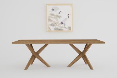 China Mesa de comedor rectangular moderna de estilo nórdico de madera maciza en venta