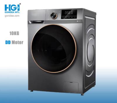 China Inverter Motor 10kg Front Loader Washing Machine White Grey à venda