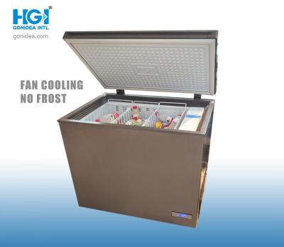 China 230 Liter Fan Cooling No Frost Free Ice Cream Chest Deep Freezer for sale