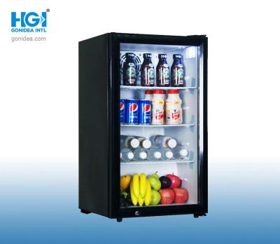China 98L 94W 60Hz Glass Small Drinks Display Fridge Cooler Auto Defrost for sale
